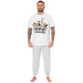 White - Front - Looney Tunes Mens Logo Long Pyjama Set
