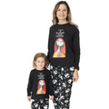 Black-White - Side - Nightmare Before Christmas Womens-Ladies Jack Skellington Long Pyjama Set