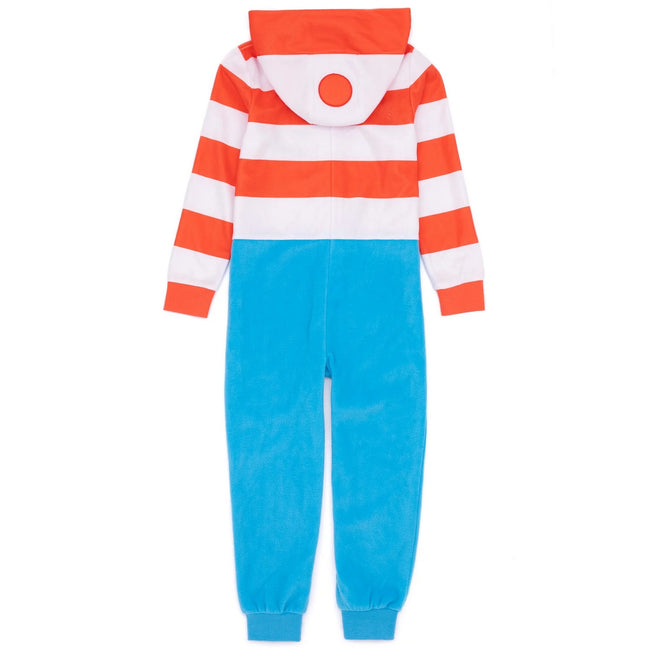 Blue-Red - Back - Wheres Wally? Childrens-Kids Costume Sleepsuit