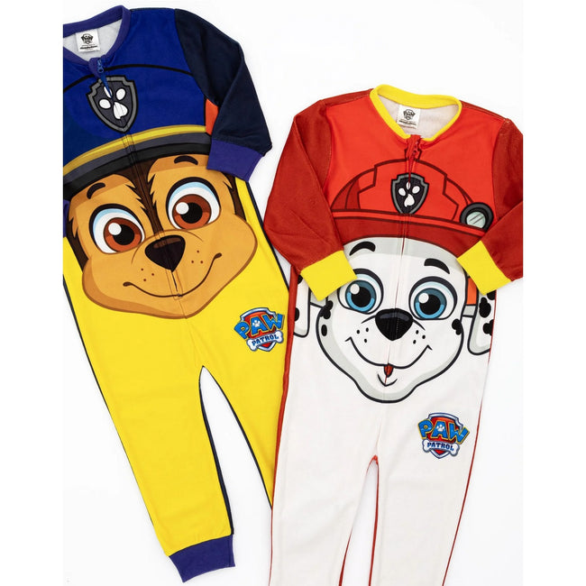 Blue-Yellow-White - Lifestyle - Paw Patrol Childrens-Kids Chase & Marshall Sleepsuit (Pack of 2)