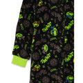 Black-Green - Side - Teenage Mutant Ninja Turtles Childrens-Kids Hooded Sleepsuit