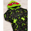 Black-Green - Close up - Teenage Mutant Ninja Turtles Childrens-Kids Hooded Sleepsuit