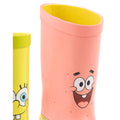 Yellow-Pink-Brown - Close up - SpongeBob SquarePants Childrens-Kids Character Garden Wellies