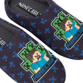 Navy Blue - Back - Minecraft Boys Creeper Slippers