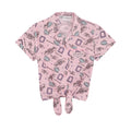 Pink - Back - Friends Girls Short-Sleeved Pyjama Set