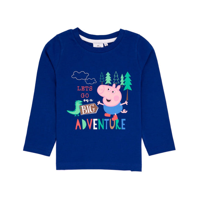 Blue - Front - Peppa Pig Childrens-Kids Long-Sleeved T-Shirt