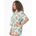 Blue - Side - Garfield Womens-Ladies Pyjama Set