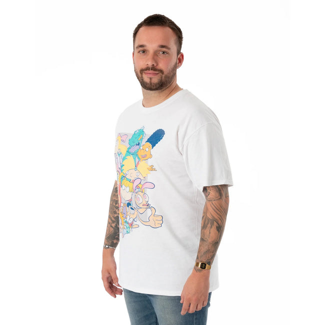 White - Side - Nickelodeon Mens Classic 90´s Short-Sleeved T-Shirt