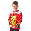 Red - Back - Pokemon Childrens-Kids Pikachu Knitted Christmas Jumper