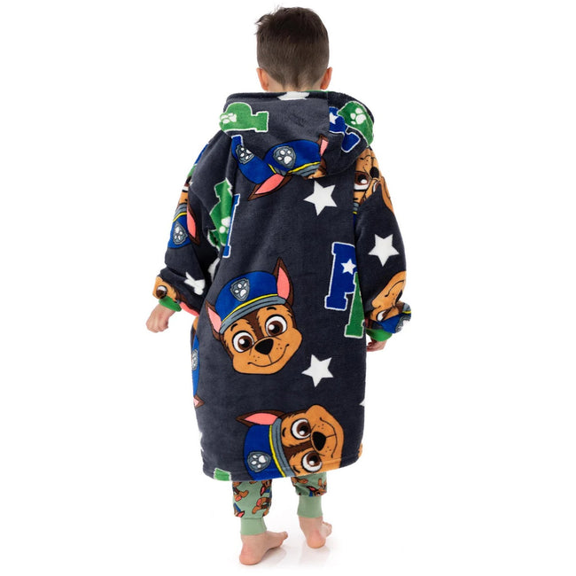 Grey - Back - Paw Patrol Boys Chase Hoodie Blanket