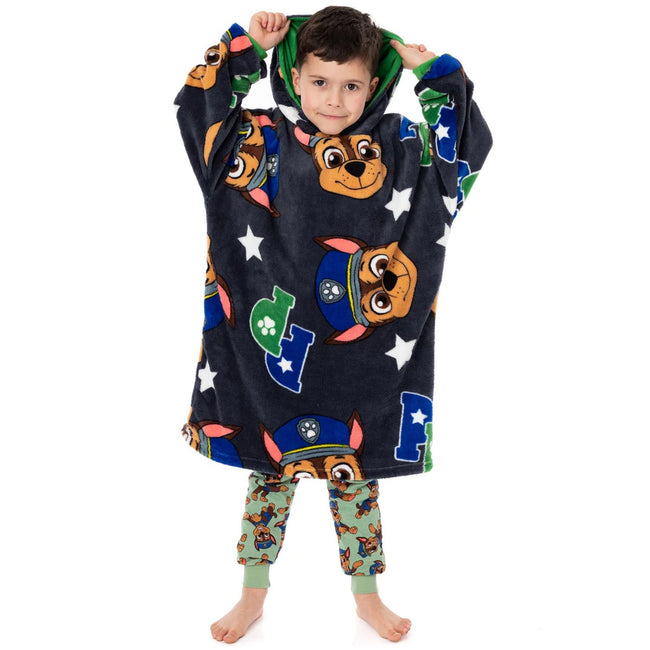 Grey - Pack Shot - Paw Patrol Boys Chase Hoodie Blanket