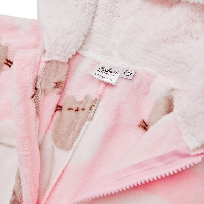Light Pink-White - Side - Pusheen Girls All-Over Print Sleepsuit