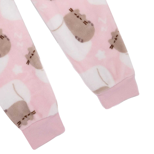 Light Pink-White - Pack Shot - Pusheen Girls All-Over Print Sleepsuit