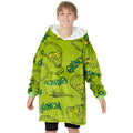 Green - Back - The Grinch Childrens-Kids Oversized Hoodie Blanket