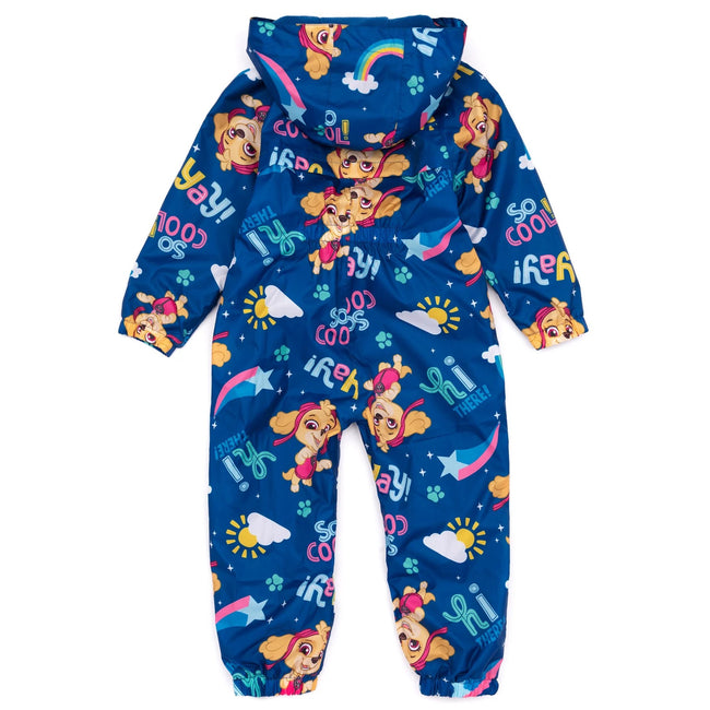 Blue - Back - Paw Patrol Girls Skye Puddle Suit