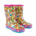Pink-Blue - Front - Shopkins Girls All-Over Print Wellington Boots
