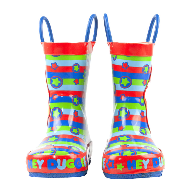 Red-Blue-Green - Front - Hey Duggee Boys Wellington Boots