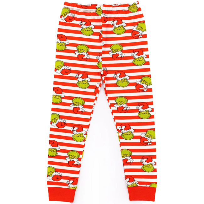 Blue-Red-White - Side - The Grinch Childrens-Kids Slim Christmas Long Pyjama Set