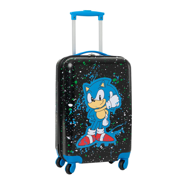 Black-Blue - Side - Sonic The Hedgehog 4 Wheeled Cabin Bag