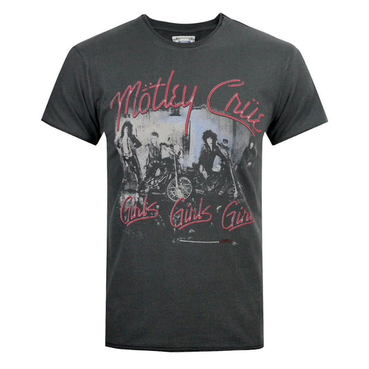 Charcoal - Front - Amplified Mens Girls Girls Girls Motley Crue T-Shirt