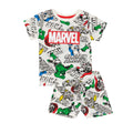 White-Multicoloured - Front - Marvel Boys Superhero Short Pyjama Set