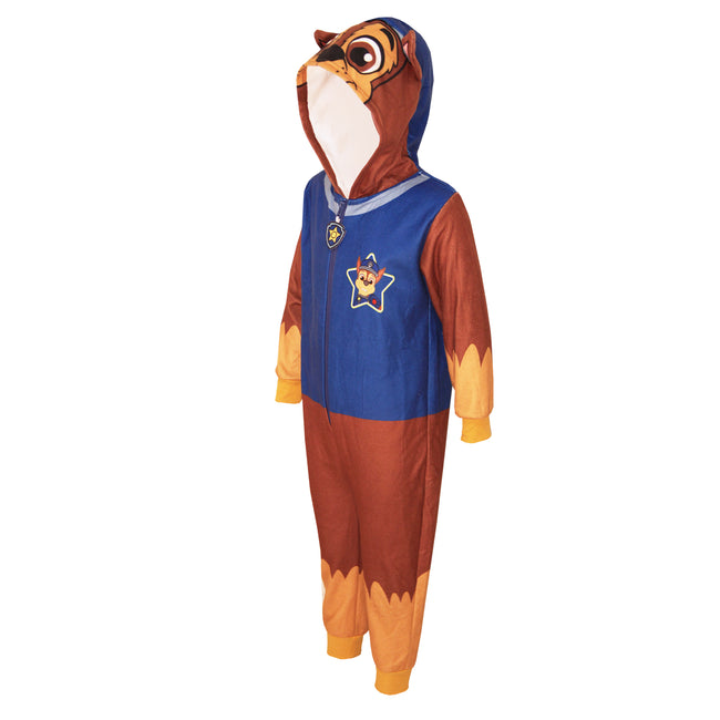 Blue-Brown-Yellow - Side - Paw Patrol Childrens-Kids Chase All-In-One Nightwear
