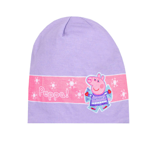 Purple-Pink - Front - Peppa Pig Girls Beanie
