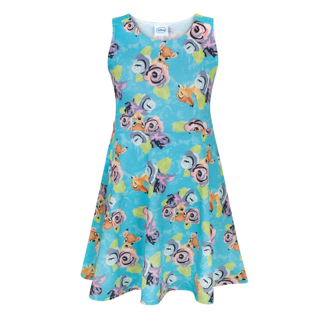 Pale Blue - Front - Bambi Girls Skater Dress