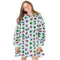 Pastel Blue - Side - Minecraft Girls Panda Hoodie Blanket