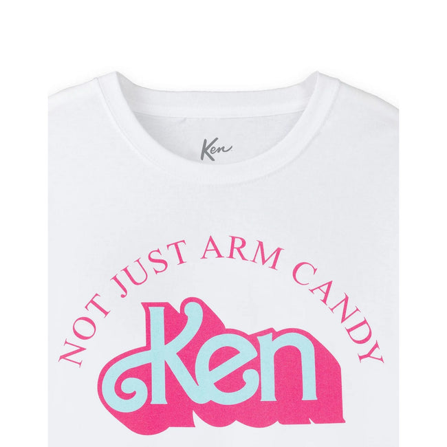 White - Pack Shot - Barbie Mens Not Just Arm Candy Ken Retro Short-Sleeved T-Shirt