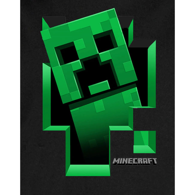 Black-Green - Side - Minecraft Boys Creeper Inside Hoodie