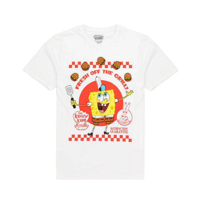 White-Grey - Back - SpongeBob SquarePants Mens Short Pyjama Set