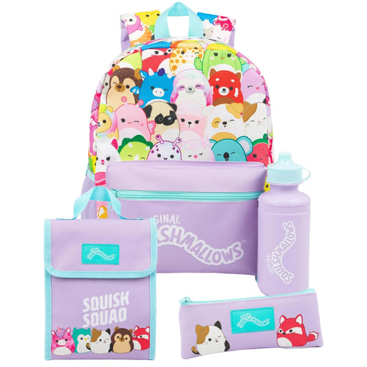 Purple - Front - Squishmallows Logo Backpack Set