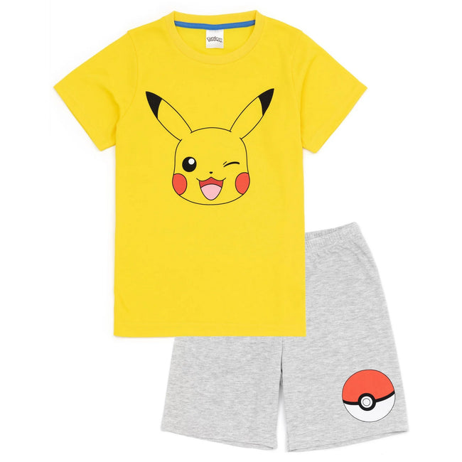 Multicoloured - Side - Pokemon Childrens-Kids Face Short Pyjama Set (Pack of 2)