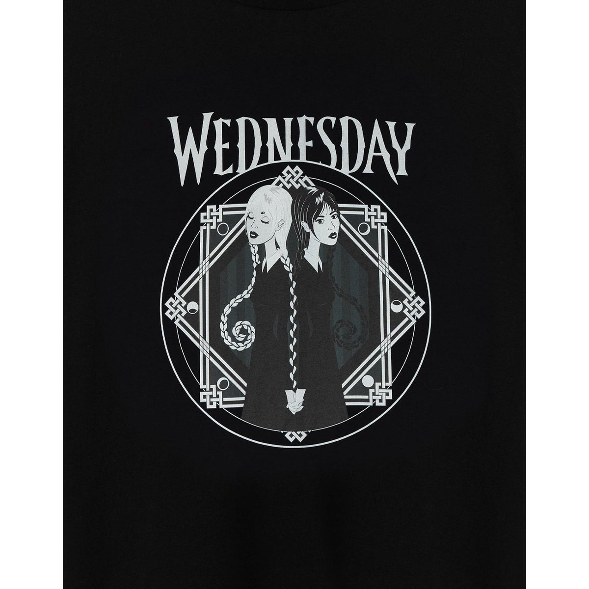 Black - Pack Shot - Wednesday Womens-Ladies Back To Back T-Shirt