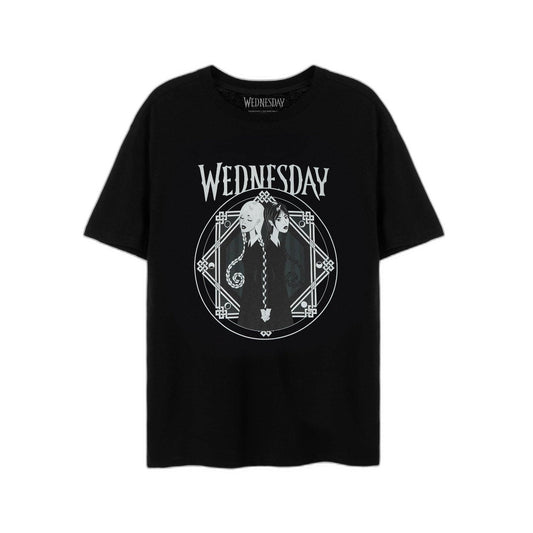 Black - Front - Wednesday Womens-Ladies Back To Back T-Shirt