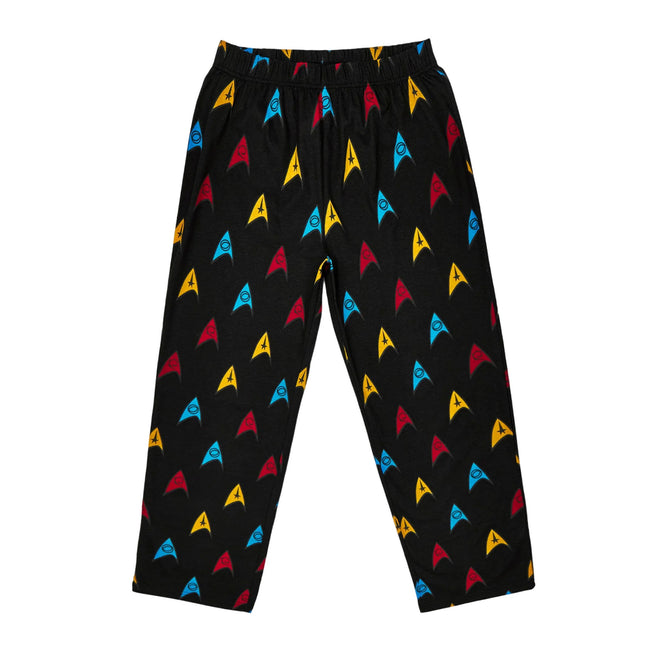 Black-Grey - Side - Star Trek Mens Logo All-Over Print Pyjama Set
