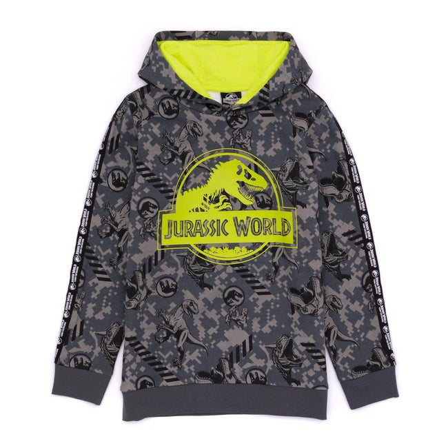 Grey - Front - Jurassic World: Camp Cretaceous Childrens-Kids Logo Hoodie