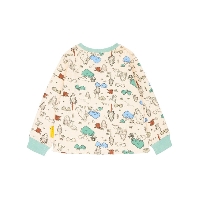 Off White-Sea Green-Brown - Back - The Gruffalo Childrens-Kids Embroidered Pyjama Set