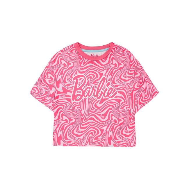 Pink - Side - Barbie Girls All-Over Print Short Pyjama Set