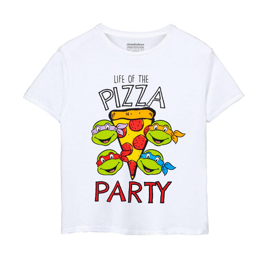 White - Front - Teenage Mutant Ninja Turtles Boys Life Of The Pizza Party T-Shirt