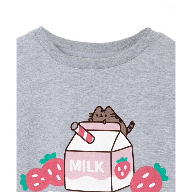 Grey Marl - Back - Pusheen Girls Sweet Sips T-Shirt
