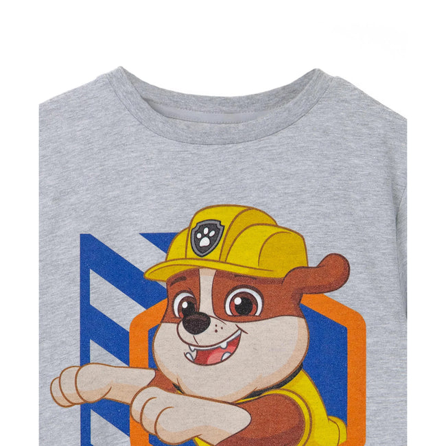 Grey Marl - Back - Paw Patrol Boys Rubble T-Shirt