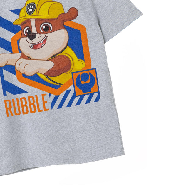 Grey Marl - Side - Paw Patrol Boys Rubble T-Shirt