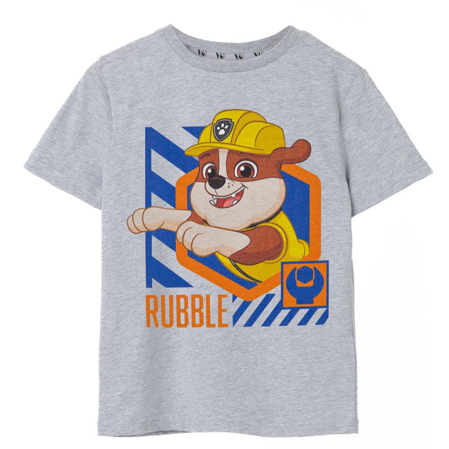 Grey Marl - Front - Paw Patrol Boys Rubble T-Shirt