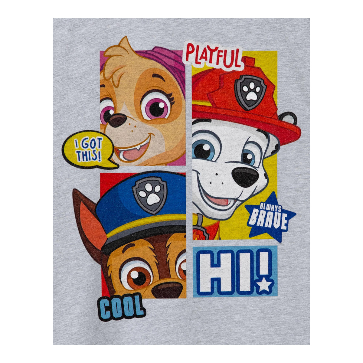 Grey Marl - Side - Paw Patrol Boys Peekaboo T-Shirt