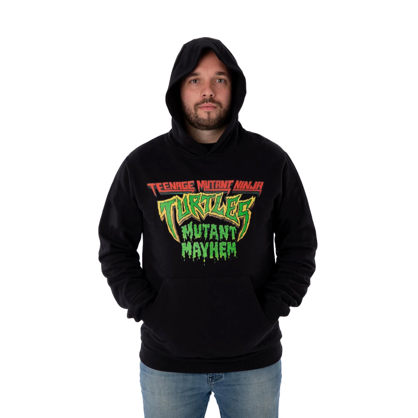 Black - Side - Teenage Mutant Ninja Turtles Mens Mayhem Logo Hoodie