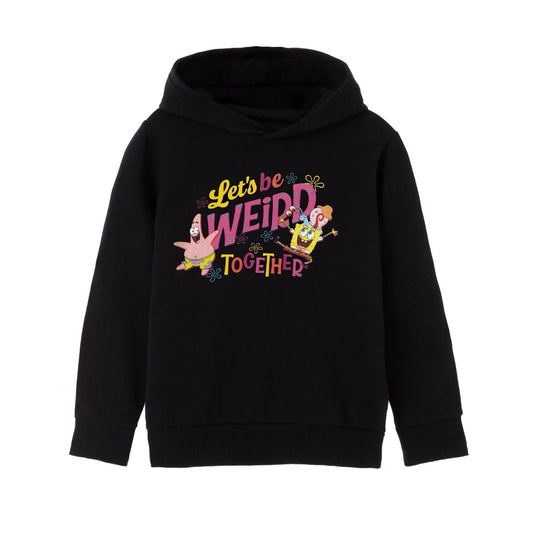 Black - Front - SpongeBob SquarePants Girls Let´s Be Weird Together Hoodie