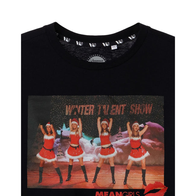 Black - Back - Mean Girls Womens-Ladies Jingle Bell Rock Short-Sleeved T-Shirt
