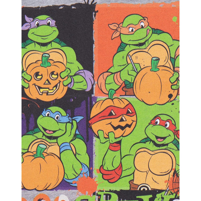 Grey - Side - Teenage Mutant Ninja Turtles Childrens-Kids Boo Crew Marl T-Shirt